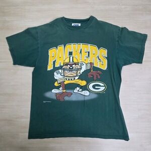 Vintage CSA Green Bay Packers Tazmanian Taz‎ Devil T Shirt Large CSA 1996